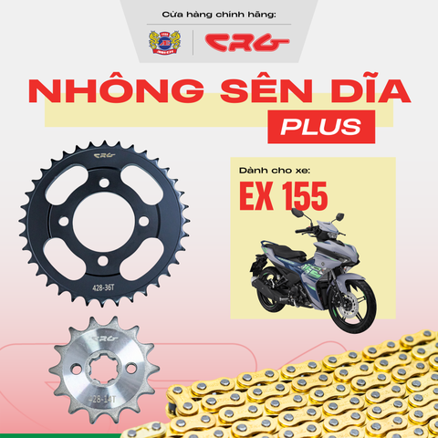 Bộ Nhông Sên Dĩa Chịu Tải Chống Mài Mòn CRG Plus cho xe Ex 155