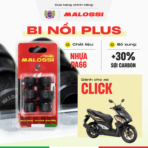 Bi nồi cao cấp gia cường sợi carbon Malossi xe Click