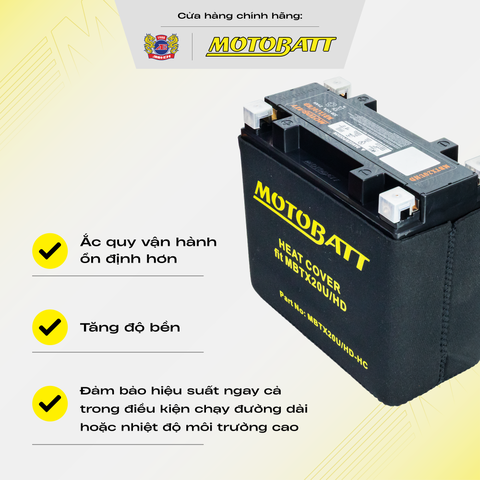 Túi Cách Nhiệt Ắc Quy Xe Máy Chống Nóng Tăng Tuổi Thọ Bình EVA HEAT COVER Motobatt MBTX20UHD Cho Harley Davidson