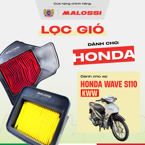 Lọc gió dầu xe máy Malossi cho xe Wave s110 lọc bụi vượt trội chuẩn zin.