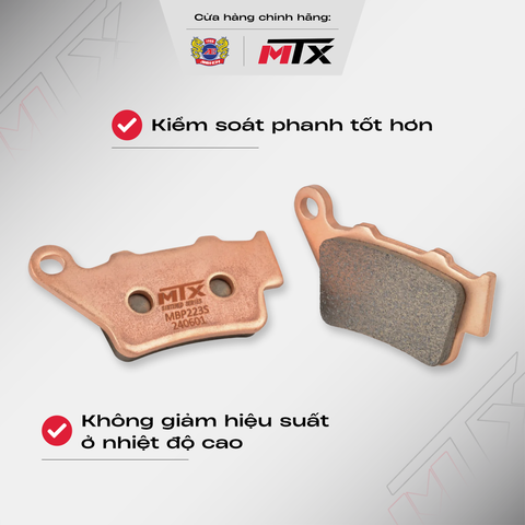 Bố thắng đĩa sau Sintered MTX kiểm soát phanh sau an toàn chính xác