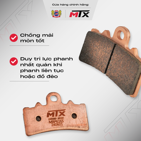 Bố thắng đĩa sau Sintered MTX kiểm soát phanh sau an toàn chính xác