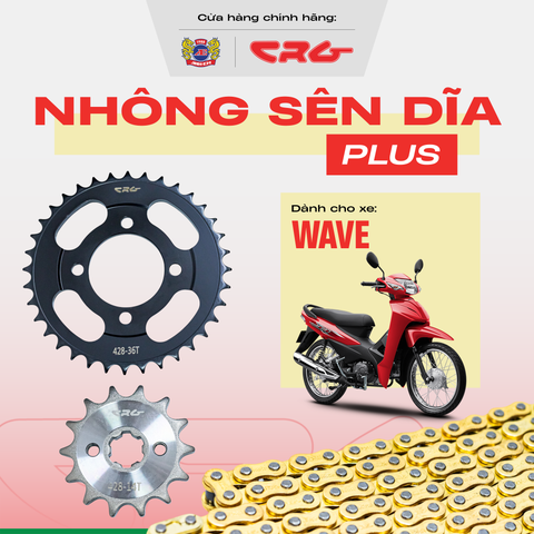 Bộ Nhông Sên Dĩa Chịu Tải Chống Mài Mòn CRG Plus cho xe Wave
