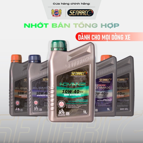 Nhớt cho xe phổ thông, xe côn tay Senarco Advanz bán tổng hợp chu kỳ thay nhớt trên 3000KM- hiệu suất cho mọi dòng xe