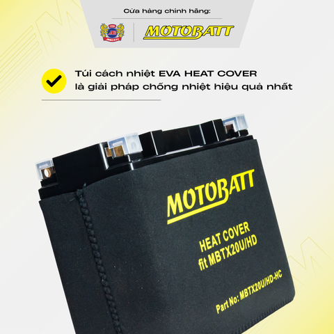 Túi Cách Nhiệt Ắc Quy Xe Máy Chống Nóng Tăng Tuổi Thọ Bình EVA HEAT COVER Motobatt MBTX20UHD Cho Harley Davidson