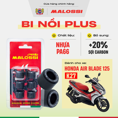 Bi nồi cao cấp gia cường sợi carbon Malossi  xe Air Blade 125 - 2013