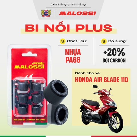 Bi nồi Air Blade 110 cao cấp gia cường sợi carbon Malossi Phiên bản màu đỏ