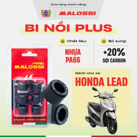 Bi nồi Lead 125 cao cấp gia cường sợi carbon Malossi Phiên bản màu đỏ