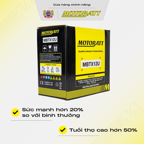 Bình điện phân khối lớn Motobatt Quadflex 12V 14Ah dòng khủng bảo hành 12 tháng chính hãng