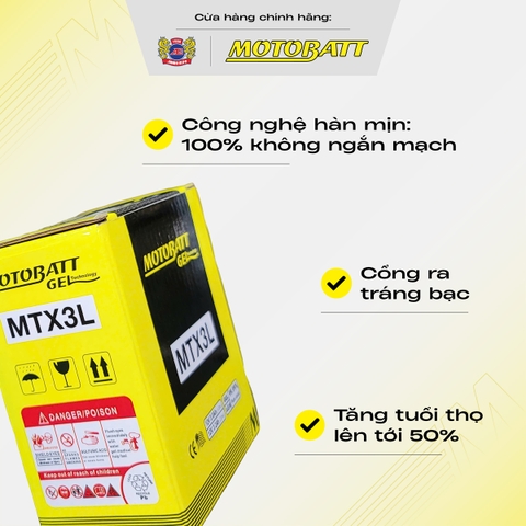 Bình 2 thì Motobatt bình gel siêu bền chống rò rỉ bảo hành 18 tháng bình điện vàng chính hãng