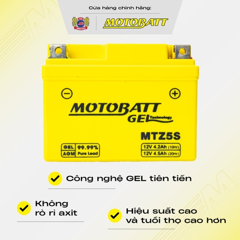 Bình điện Gel Motobatt bình lùn độ bền cao chống rò bảo hành 18 tháng bình điện vàng chính hãng
