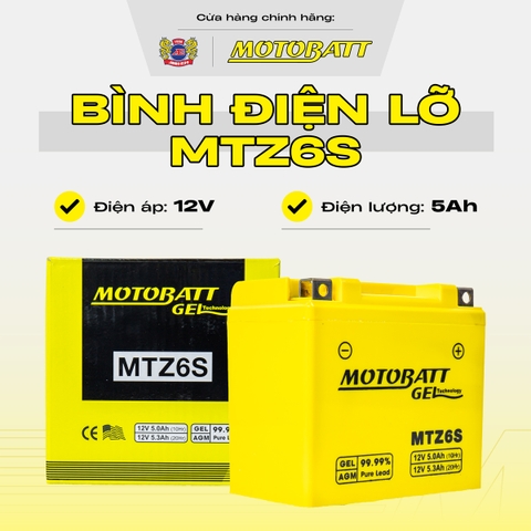 Bình điện Gel Motobatt bình lỡ độ bền cao chống rò bảo hành 18 tháng bình điện vàng chính hãng