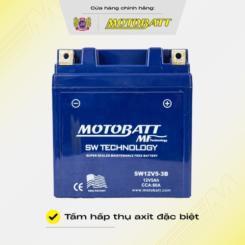 Bình điện Khô Motobatt mạnh mẽ dòng cao bình cao bảo hành 12 tháng chính hãng