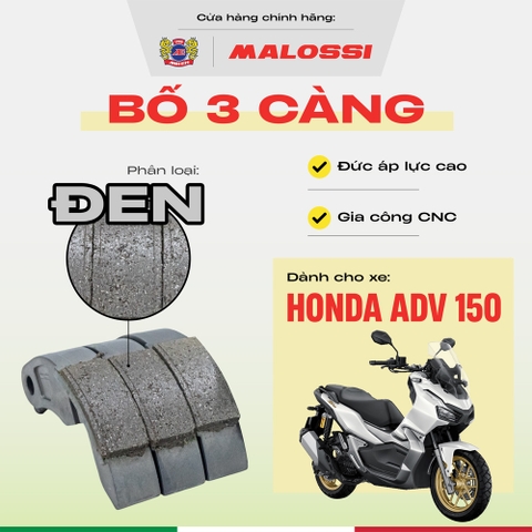 Bố 3 càng ADV 150 gia cường 30% sợi carbon Malossi phiên bản cao cấp phần mặt bố đen