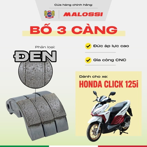 Bố 3 càng Click 125 gia cường 30% sợi carbon Malossi phiên bản cao cấp phần mặt bố đen