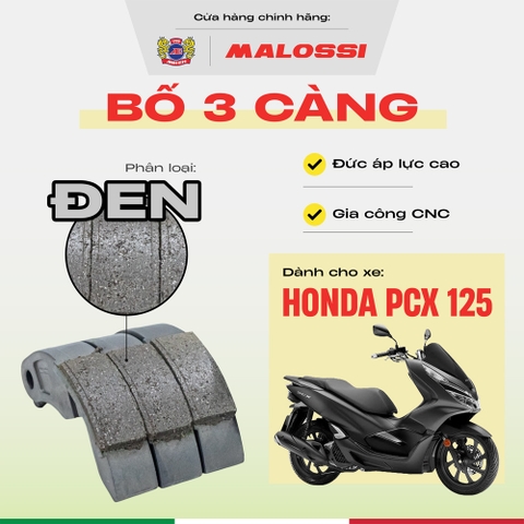 Bố 3 càng PCX 125 gia cường 30% sợi carbon Malossi phiên bản cao cấp phần mặt bố đen