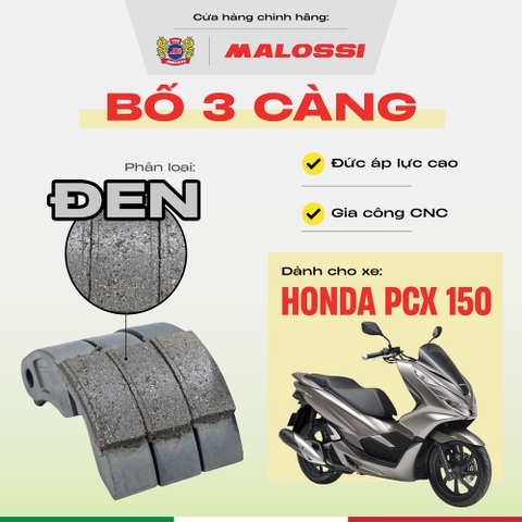Bố 3 càng PCX 150 gia cường 30% sợi carbon Malossi phiên bản cao cấp phần mặt bố đen