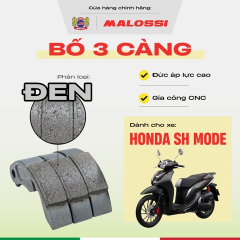 Bố 3 càng SH Mode gia cường 30% sợi carbon Malossi phiên bản cao cấp phần mặt bố đen