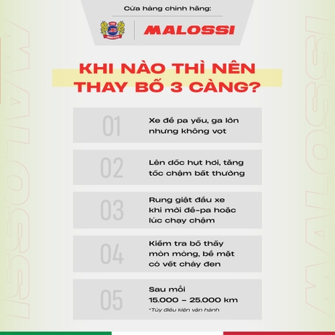 Bố 3 càng Vario125 gia cường 30% sợi carbon Malossi phiên bản cao cấp phần mặt bố đen