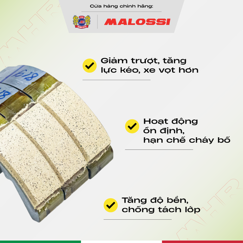 Bố 3 càng hợp kim kẽm nguyên chất Malossi phần mặt bố vàng