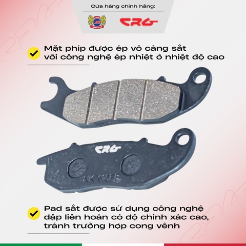Bố thắng đĩa trước CRG Cellulose chính hãng tăng ma sát ceramic chống cháy