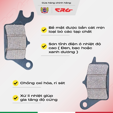 Bố thắng đĩa trước CRG Cellulose chính hãng tăng ma sát ceramic chống cháy