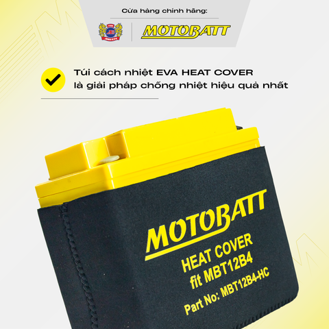 Túi Cách Nhiệt Ắc Quy Xe Máy Chống Nóng Tăng Tuổi Thọ Bình EVA HEAT COVER Motobatt MBT12B4 Cho Ducati Supersport
