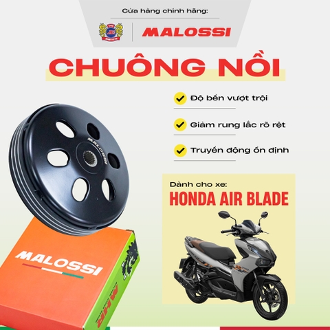 Chuông nồi Air Blade  thép nhập khẩu Malossi