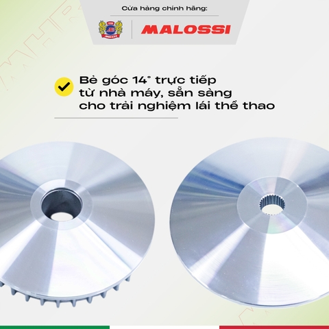 Combo chén bi cánh quạt tiêu chuẩn ADC12 Malossi tem cam dành cho Honda