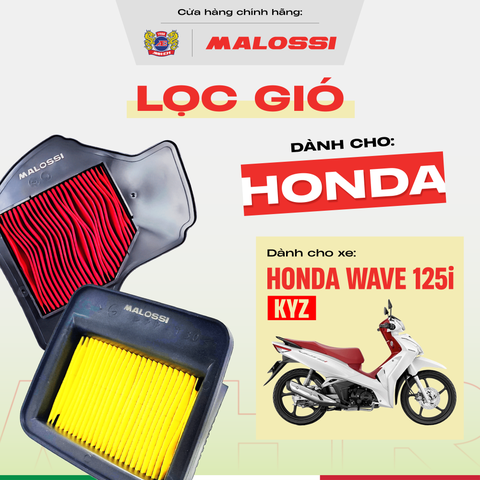 Lọc gió dầu xe máy Malossi cho xe Wave 125i lọc bụi vượt trội chuẩn zin.