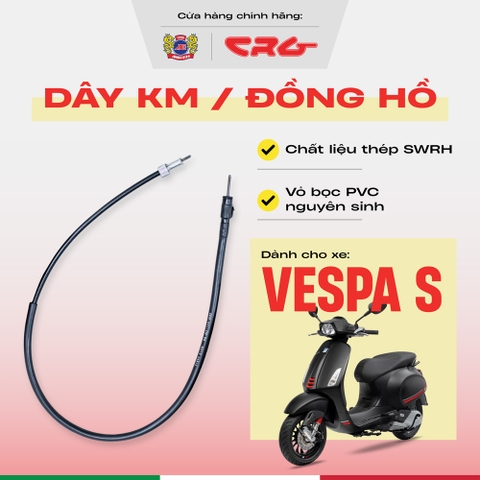 Dây công tơ mét Vespa S báo tốc CRG thép bền bỉ phù hợp tất cả dòng xe