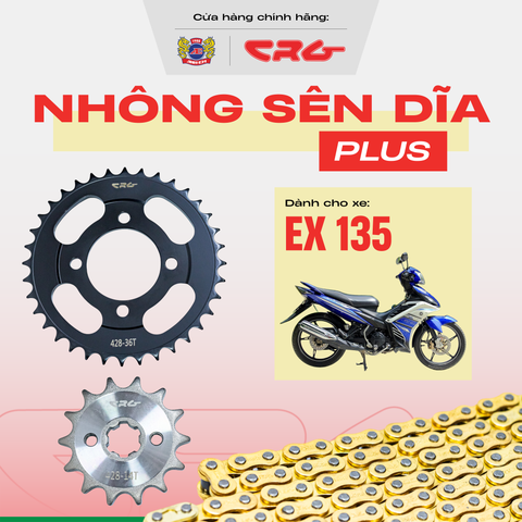 Bộ Nhông Sên Dĩa Chịu Tải Chống Mài Mòn CRG Plus cho xe Ex 135