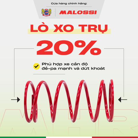 Lò xo trụ 20% thép hợp kim Malossi dành cho Honda 110 cho xe Air Blade/Vision/Lead/Click