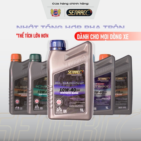 Nhớt tối ưu cho dòng xe đô thị Senarco Elemenz dòng tổng hợp pha trộn dung tích lớn