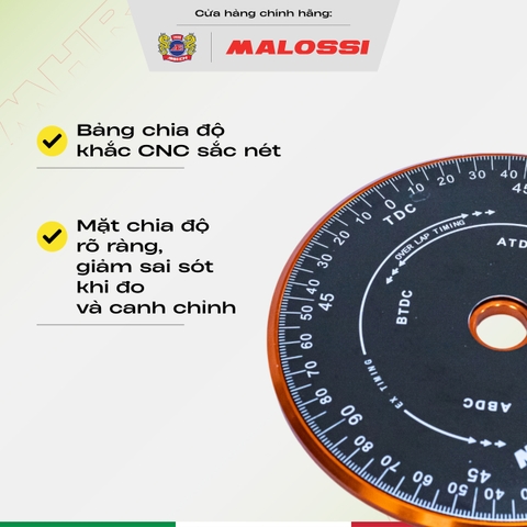 Bảng chia độ Hotcam Malossi dành cho anh em thầy thợ xe máy quay góc cam