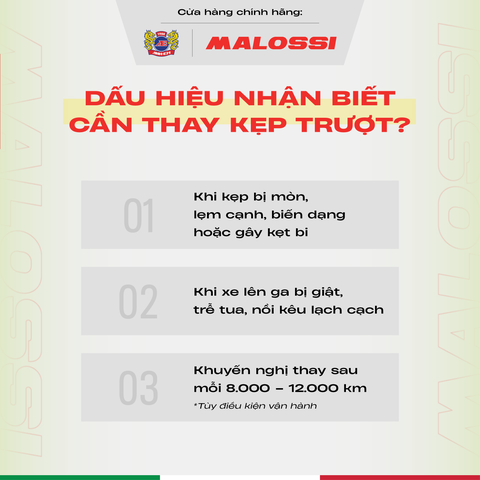 Kẹp trượt Vision bằng nhựa nhập khẩu Nhật Bản Malossi