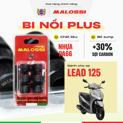 Bi nồi Lead 125 cao cấp gia cường sợi carbon Malossi Phiên bản màu đỏ