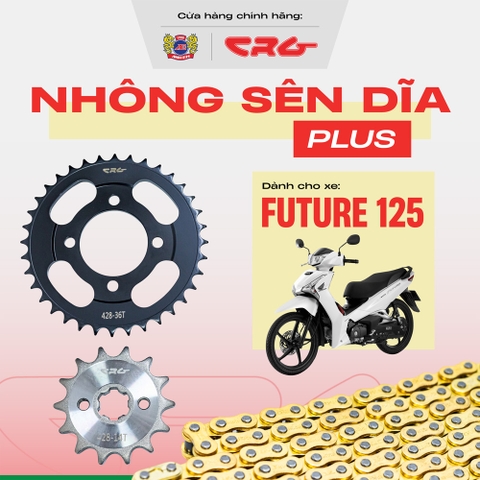 Combo nhông sên dĩa Future 125 plus sên vàng CRG dành cho nhiều dòng xe