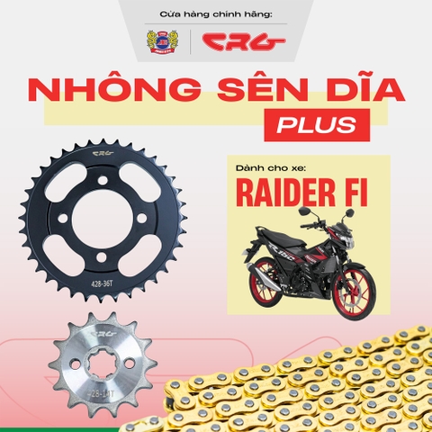 Combo nhông sên dĩa Raider Fi xăng cơ sên vàng CRG dành cho nhiều dòng xe