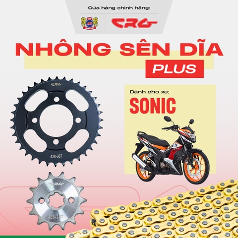 Combo nhông sên dĩa Sonic plus sên vàng CRG dành cho nhiều dòng xe