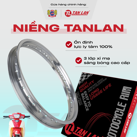 Niềng Xe Máy đời 02 Hợp Kim Thép Cao Cấp Tanlan Xi Mạ 3 Lớp Chống Rỉ Sét Siêu Bền Bản 1.4-1.6 Vành 17 Inch