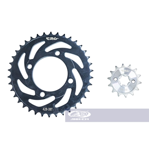 BỘ NHÔNG DĨA CRG RAIDER MÀU ĐEN  38T-14T