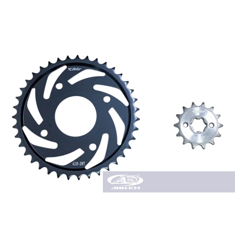 BỘ NHÔNG DĨA CRG RAIDER  MÀU ĐEN 39T-14T