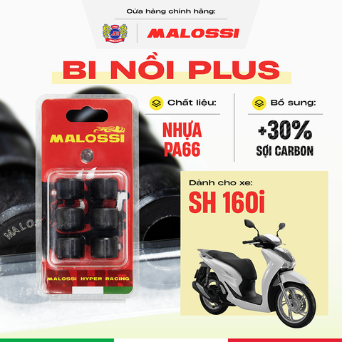 Bi nồi SH 160i cao cấp gia cường sợi carbon Malossi Phiên bản màu đỏ