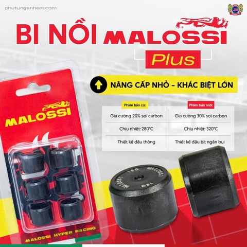 Bi nồi Air Blade 160 cao cấp gia cường sợi carbon Malossi Phiên bản màu đỏ