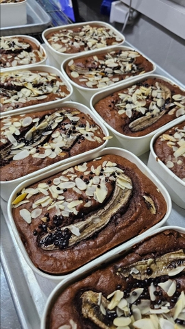 Cake chuối bột nguyên cám ít ngọt