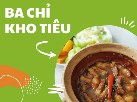 Cách làm ba chỉ kho tiêu đơn giản, đậm đà, thơm ngon khó cưỡng