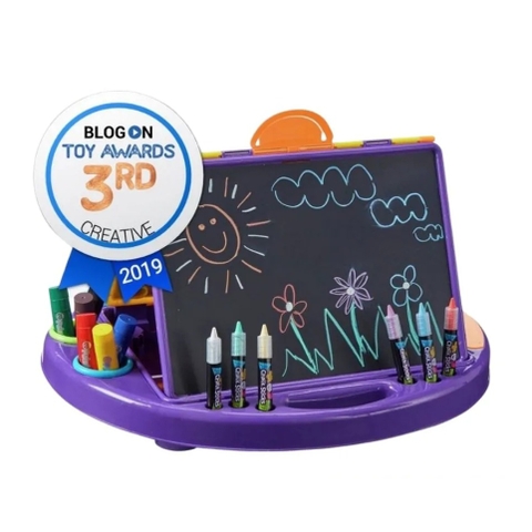 Bảng vẽ 2 in1 Little Brian (gồm bảng trắng, bảng đen và màu vẽ)