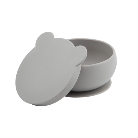 Chén ăn dặm silicone có nắp đậy hình gấu | Minikoioi Bowly | Chính hãng, châu Âu, Thổ Nhĩ Kỳ