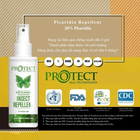 [Không hộp] Xịt chống muỗi và côn trùng cho bé từ New Zealand 20% Picaridin 100ml - Không mùi | Skin Technology